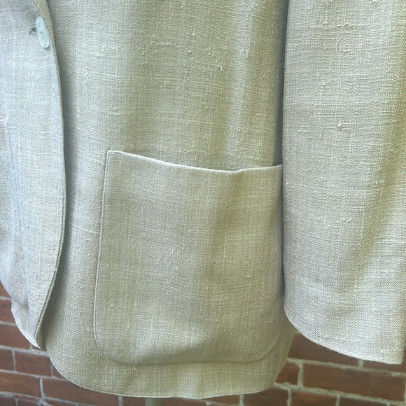 Vintage Aquascutum Tan Linen Blazer - Picture 8 of 9